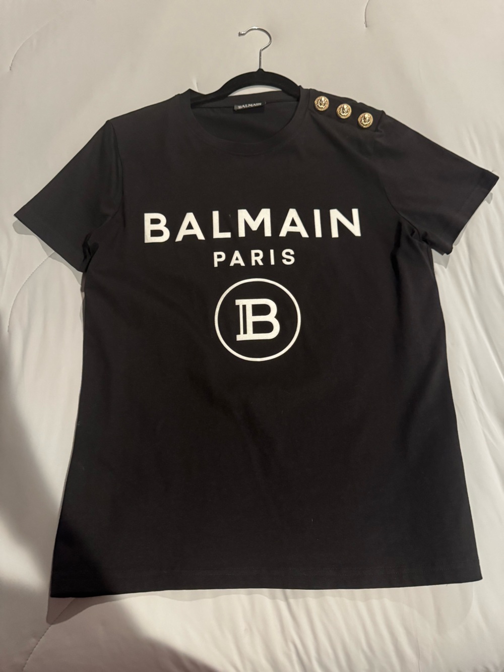 Balmain button-embellished logo T-shirt